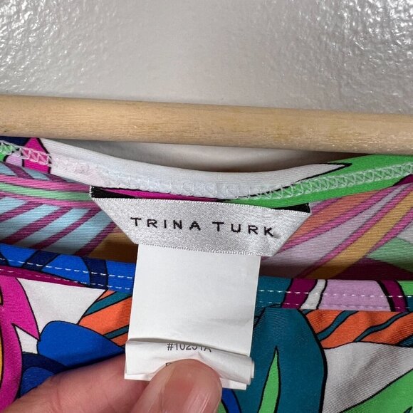 Trina Turk Paradise Plume Tunic Swim Cover Up One Size Tropical Beach Vacation - Picture 4 of 10